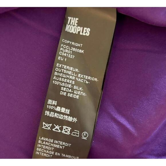 Women’s Silk Button-Up Shirt The Kooples Purple Size EU 1 (US XS/S) - Picture 3 of 11